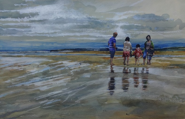 Family on Westward Ho Beach.